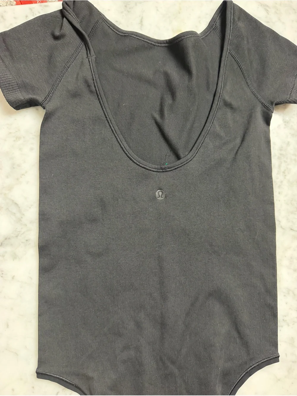 lululemon athletica Short Sleeve One-Piece Bodysuit in Charcoal Gray